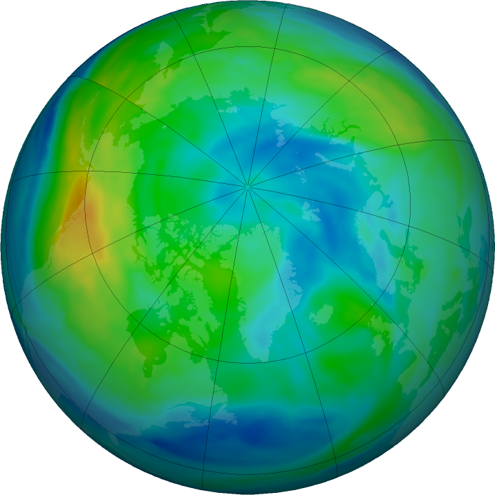 Arctic ozone map for 13 November 2020